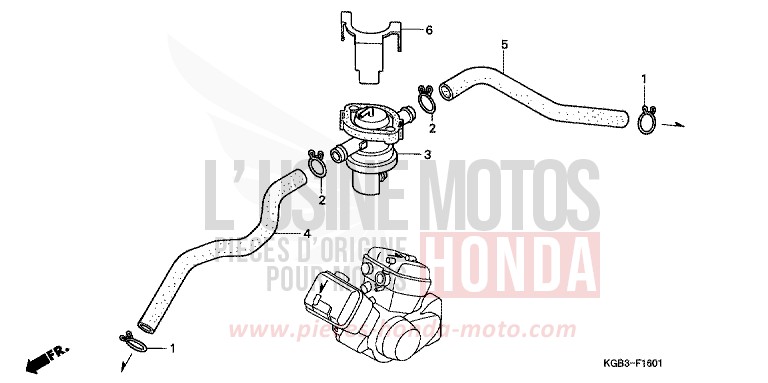 COMMANDE INJECTION D'AIR SOUPAPE de Shadow VT125C MUTE BLACK METALLIC (NH359) de 1999